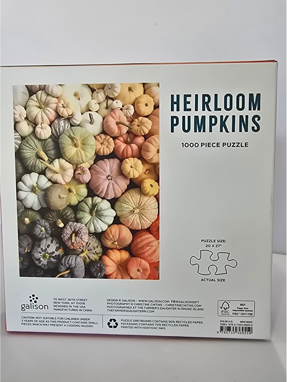 Galison Heirloom Pumpkins 1000 Piece Puzzle - Picture 2 of 6